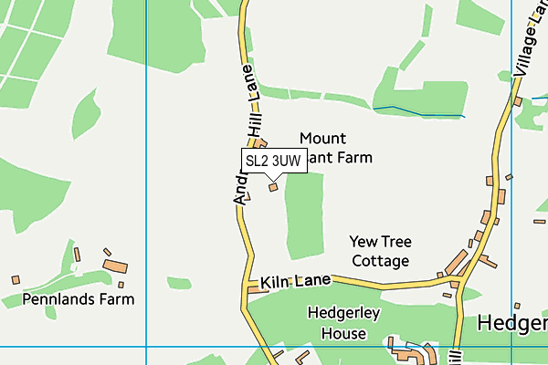 SL2 3UW map - OS VectorMap District (Ordnance Survey)