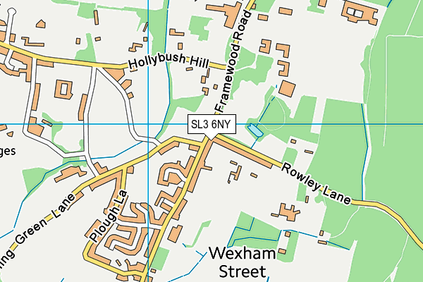 SL3 6NY map - OS VectorMap District (Ordnance Survey) SL3 6NY map - OS VectorMap District (Ordnance Survey)