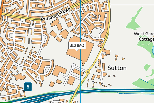 SL3 8AQ map - OS VectorMap District (Ordnance Survey) SL3 8AQ map - OS VectorMap District (Ordnance Survey)