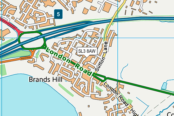 SL3 8AW map - OS VectorMap District (Ordnance Survey) SL3 8AW map - OS VectorMap District (Ordnance Survey)