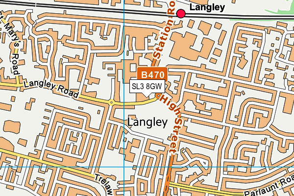 SL3 8GW map - OS VectorMap District (Ordnance Survey) SL3 8GW map - OS VectorMap District (Ordnance Survey)