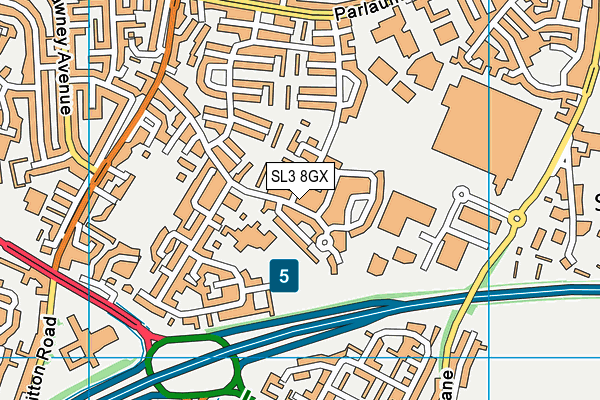 SL3 8GX map - OS VectorMap District (Ordnance Survey) SL3 8GX map - OS VectorMap District (Ordnance Survey)