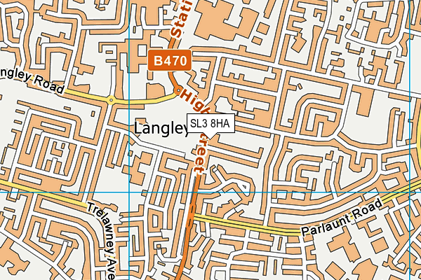 SL3 8HA map - OS VectorMap District (Ordnance Survey) SL3 8HA map - OS VectorMap District (Ordnance Survey)