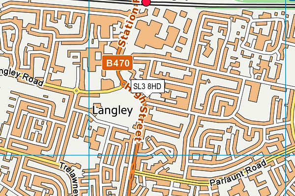 SL3 8HD map - OS VectorMap District (Ordnance Survey) SL3 8HD map - OS VectorMap District (Ordnance Survey)