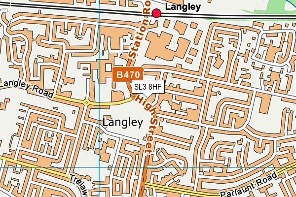 SL3 8HF map - OS VectorMap District (Ordnance Survey) SL3 8HF map - OS VectorMap District (Ordnance Survey)