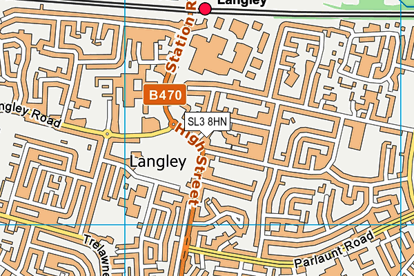 SL3 8HN map - OS VectorMap District (Ordnance Survey) SL3 8HN map - OS VectorMap District (Ordnance Survey)
