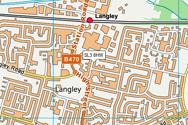 SL3 8HW map - OS VectorMap District (Ordnance Survey) SL3 8HW map - OS VectorMap District (Ordnance Survey)
