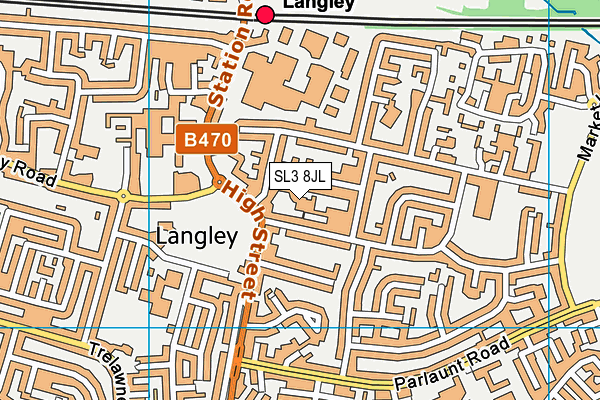 SL3 8JL map - OS VectorMap District (Ordnance Survey)