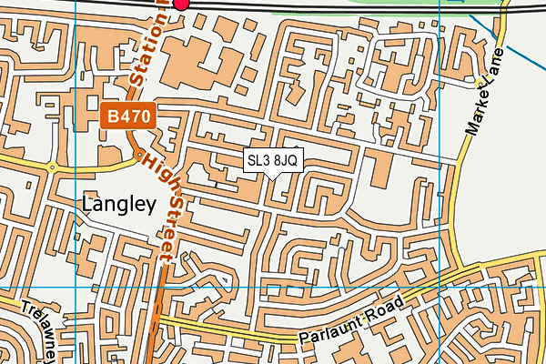 SL3 8JQ map - OS VectorMap District (Ordnance Survey) SL3 8JQ map - OS VectorMap District (Ordnance Survey)