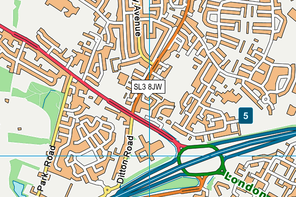 SL3 8JW map - OS VectorMap District (Ordnance Survey) SL3 8JW map - OS VectorMap District (Ordnance Survey)