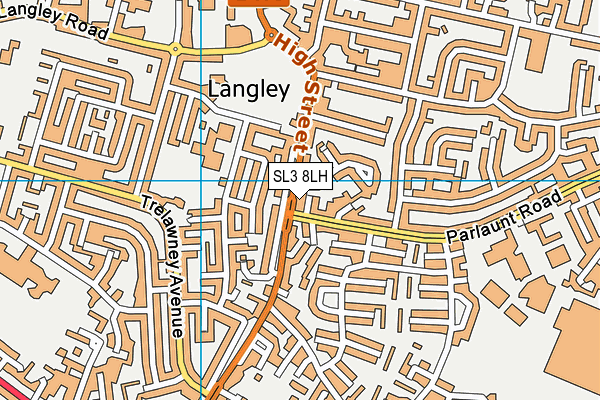 SL3 8LH map - OS VectorMap District (Ordnance Survey) SL3 8LH map - OS VectorMap District (Ordnance Survey)