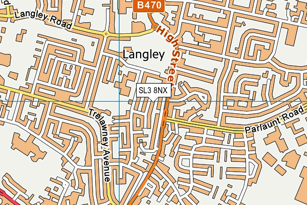 SL3 8NX map - OS VectorMap District (Ordnance Survey) SL3 8NX map - OS VectorMap District (Ordnance Survey)