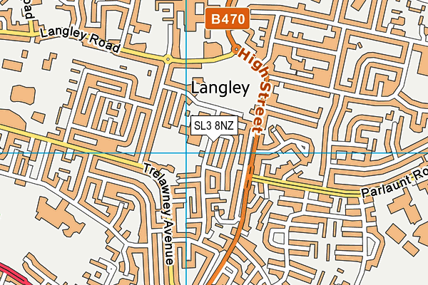 SL3 8NZ map - OS VectorMap District (Ordnance Survey) SL3 8NZ map - OS VectorMap District (Ordnance Survey)