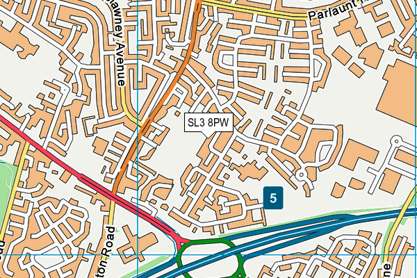 SL3 8PW map - OS VectorMap District (Ordnance Survey) SL3 8PW map - OS VectorMap District (Ordnance Survey)