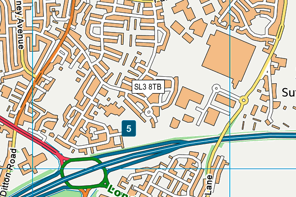 SL3 8TB map - OS VectorMap District (Ordnance Survey) SL3 8TB map - OS VectorMap District (Ordnance Survey)