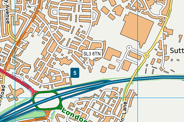 SL3 8TN map - OS VectorMap District (Ordnance Survey) SL3 8TN map - OS VectorMap District (Ordnance Survey)