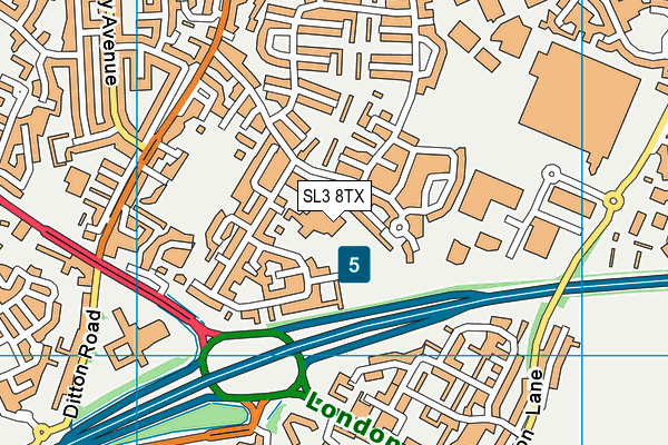 SL3 8TX map - OS VectorMap District (Ordnance Survey) SL3 8TX map - OS VectorMap District (Ordnance Survey)