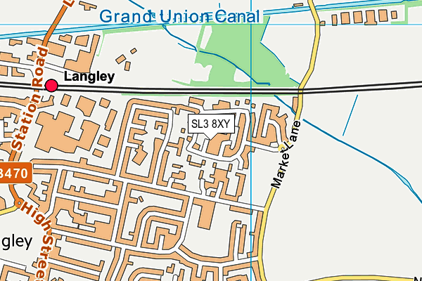SL3 8XY map - OS VectorMap District (Ordnance Survey) SL3 8XY map - OS VectorMap District (Ordnance Survey)