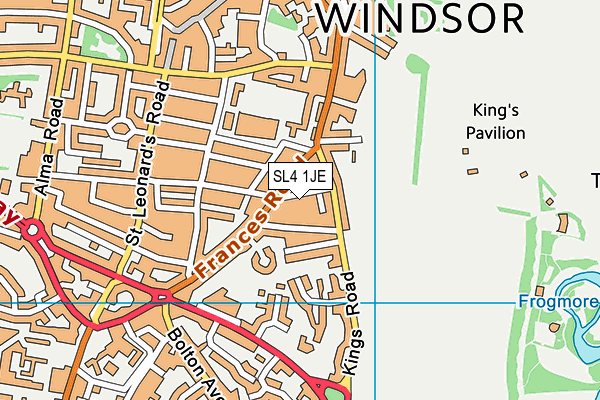 SL4 1JE map - OS VectorMap District (Ordnance Survey) SL4 1JE map - OS VectorMap District (Ordnance Survey)