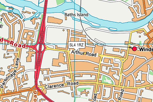 SL4 1RZ map - OS VectorMap District (Ordnance Survey)