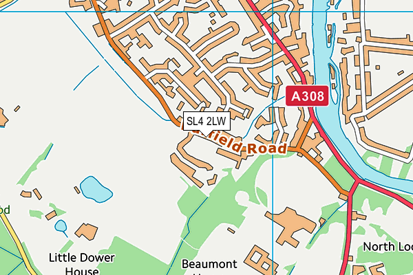 SL4 2LW map - OS VectorMap District (Ordnance Survey) SL4 2LW map - OS VectorMap District (Ordnance Survey)