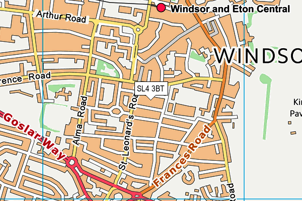 SL4 3BT map - OS VectorMap District (Ordnance Survey) SL4 3BT map - OS VectorMap District (Ordnance Survey)