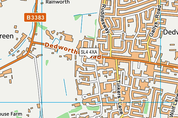 SL4 4XA map - OS VectorMap District (Ordnance Survey) SL4 4XA map - OS VectorMap District (Ordnance Survey)