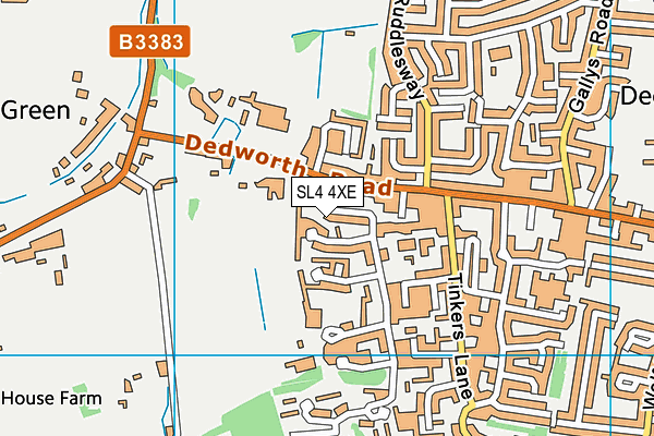 SL4 4XE map - OS VectorMap District (Ordnance Survey) SL4 4XE map - OS VectorMap District (Ordnance Survey)