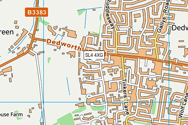 SL4 4XG map - OS VectorMap District (Ordnance Survey) SL4 4XG map - OS VectorMap District (Ordnance Survey)
