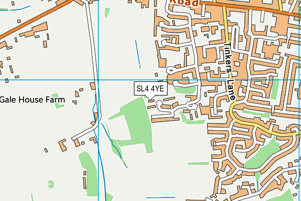SL4 4YE map - OS VectorMap District (Ordnance Survey) SL4 4YE map - OS VectorMap District (Ordnance Survey)