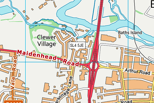 SL4 5JE map - OS VectorMap District (Ordnance Survey) SL4 5JE map - OS VectorMap District (Ordnance Survey)