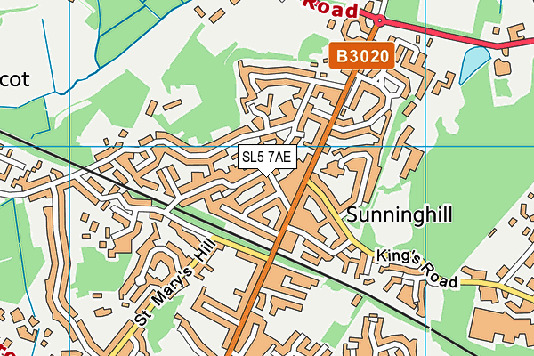SL5 7AE map - OS VectorMap District (Ordnance Survey) SL5 7AE map - OS VectorMap District (Ordnance Survey)