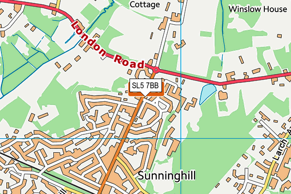 SL5 7BB map - OS VectorMap District (Ordnance Survey) SL5 7BB map - OS VectorMap District (Ordnance Survey)