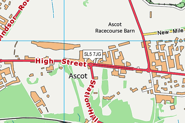 SL5 7JG map - OS VectorMap District (Ordnance Survey) SL5 7JG map - OS VectorMap District (Ordnance Survey)