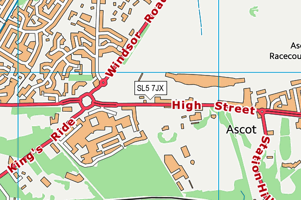 SL5 7JX map - OS VectorMap District (Ordnance Survey) SL5 7JX map - OS VectorMap District (Ordnance Survey)