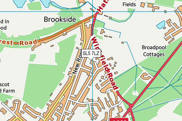 SL5 7LZ map - OS VectorMap District (Ordnance Survey) SL5 7LZ map - OS VectorMap District (Ordnance Survey)