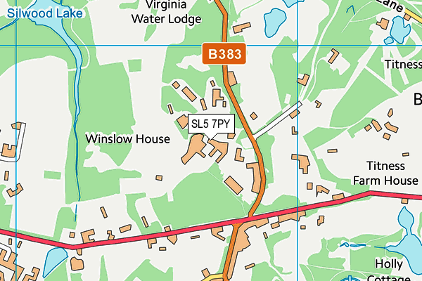 SL5 7PY map - OS VectorMap District (Ordnance Survey) SL5 7PY map - OS VectorMap District (Ordnance Survey)
