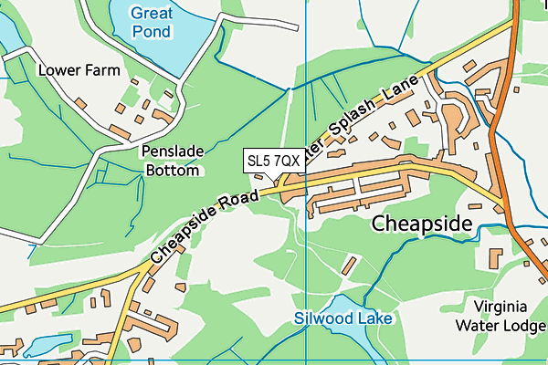 SL5 7QX map - OS VectorMap District (Ordnance Survey) SL5 7QX map - OS VectorMap District (Ordnance Survey)