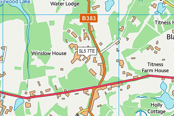 SL5 7TE map - OS VectorMap District (Ordnance Survey) SL5 7TE map - OS VectorMap District (Ordnance Survey)