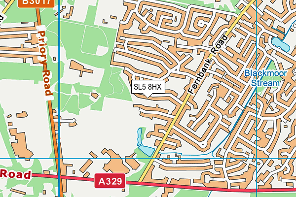 SL5 8HX map - OS VectorMap District (Ordnance Survey) SL5 8HX map - OS VectorMap District (Ordnance Survey)