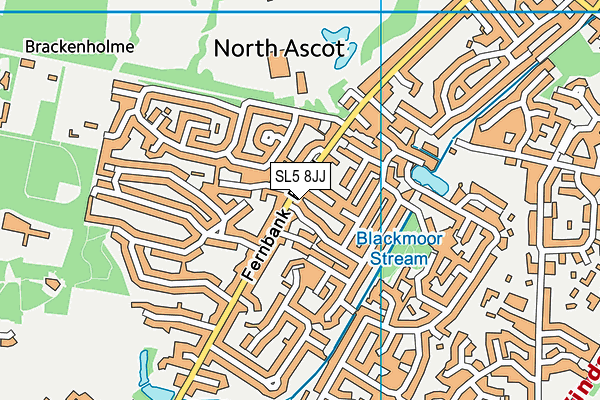 SL5 8JJ map - OS VectorMap District (Ordnance Survey) SL5 8JJ map - OS VectorMap District (Ordnance Survey)