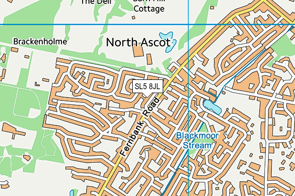 SL5 8JL map - OS VectorMap District (Ordnance Survey) SL5 8JL map - OS VectorMap District (Ordnance Survey)