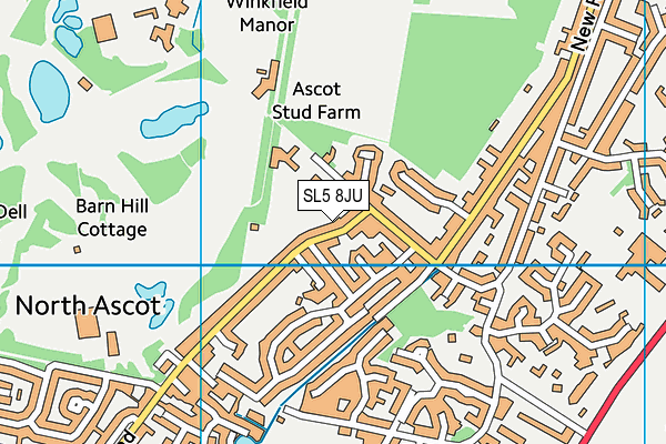 SL5 8JU map - OS VectorMap District (Ordnance Survey) SL5 8JU map - OS VectorMap District (Ordnance Survey)