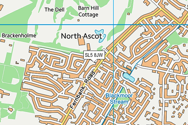 SL5 8JW map - OS VectorMap District (Ordnance Survey) SL5 8JW map - OS VectorMap District (Ordnance Survey)