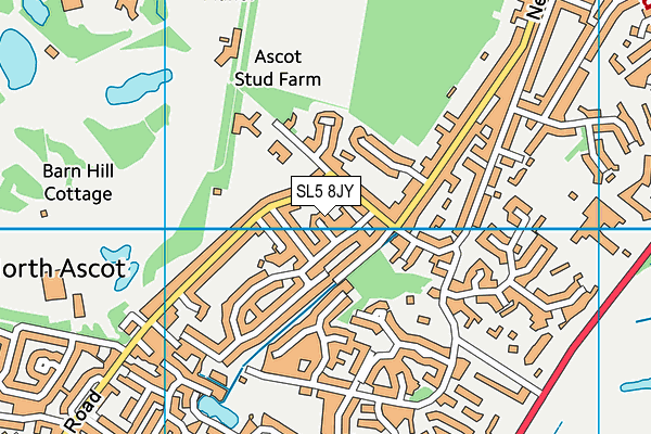 SL5 8JY map - OS VectorMap District (Ordnance Survey) SL5 8JY map - OS VectorMap District (Ordnance Survey)