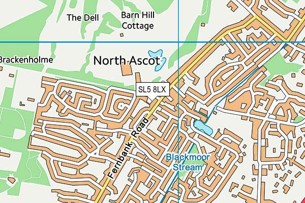 SL5 8LX map - OS VectorMap District (Ordnance Survey) SL5 8LX map - OS VectorMap District (Ordnance Survey)