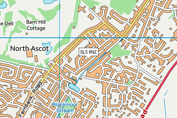 SL5 8NZ map - OS VectorMap District (Ordnance Survey) SL5 8NZ map - OS VectorMap District (Ordnance Survey)