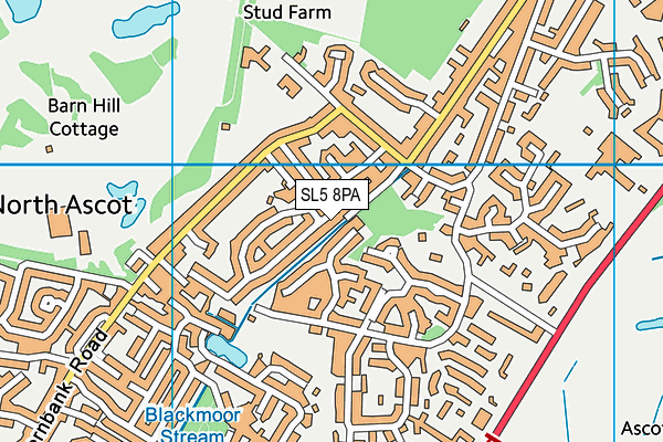 SL5 8PA map - OS VectorMap District (Ordnance Survey) SL5 8PA map - OS VectorMap District (Ordnance Survey)