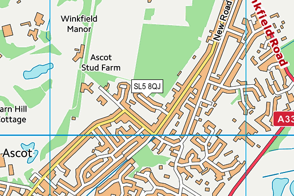 SL5 8QJ map - OS VectorMap District (Ordnance Survey) SL5 8QJ map - OS VectorMap District (Ordnance Survey)