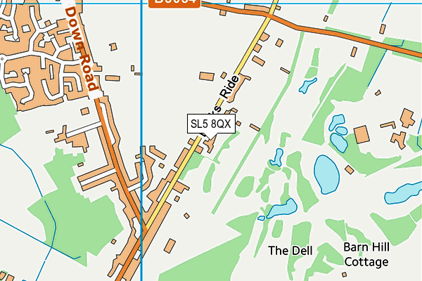 SL5 8QX map - OS VectorMap District (Ordnance Survey)